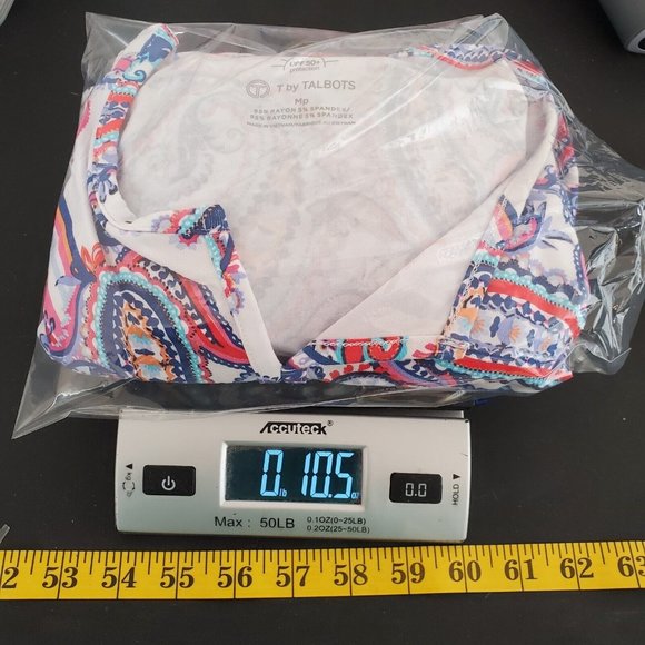 Talbots Womens Paisley Blouse Size M Petite UPF 50 Multicolor V Neck Long Sleeve - Picture 8 of 8